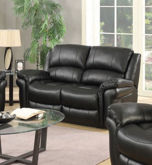Product photograph of Farnham Black Leather 2 Seater Recliner Sofa from Choice Furniture Superstore.